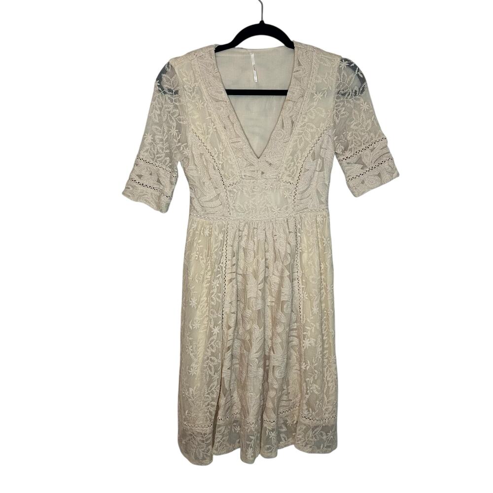 Free People Mountain Laurel Dress in Almond Size‎ 2 HEMMED - Picture 2 of 5